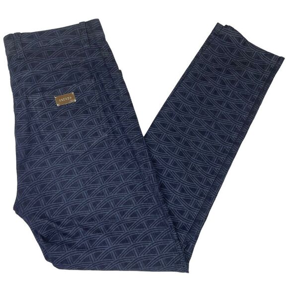 Escada Women's Straight Leg Printed Pants‎ Dark Wash Denim Jeans Size 40 / 10 - Picture 1 of 7